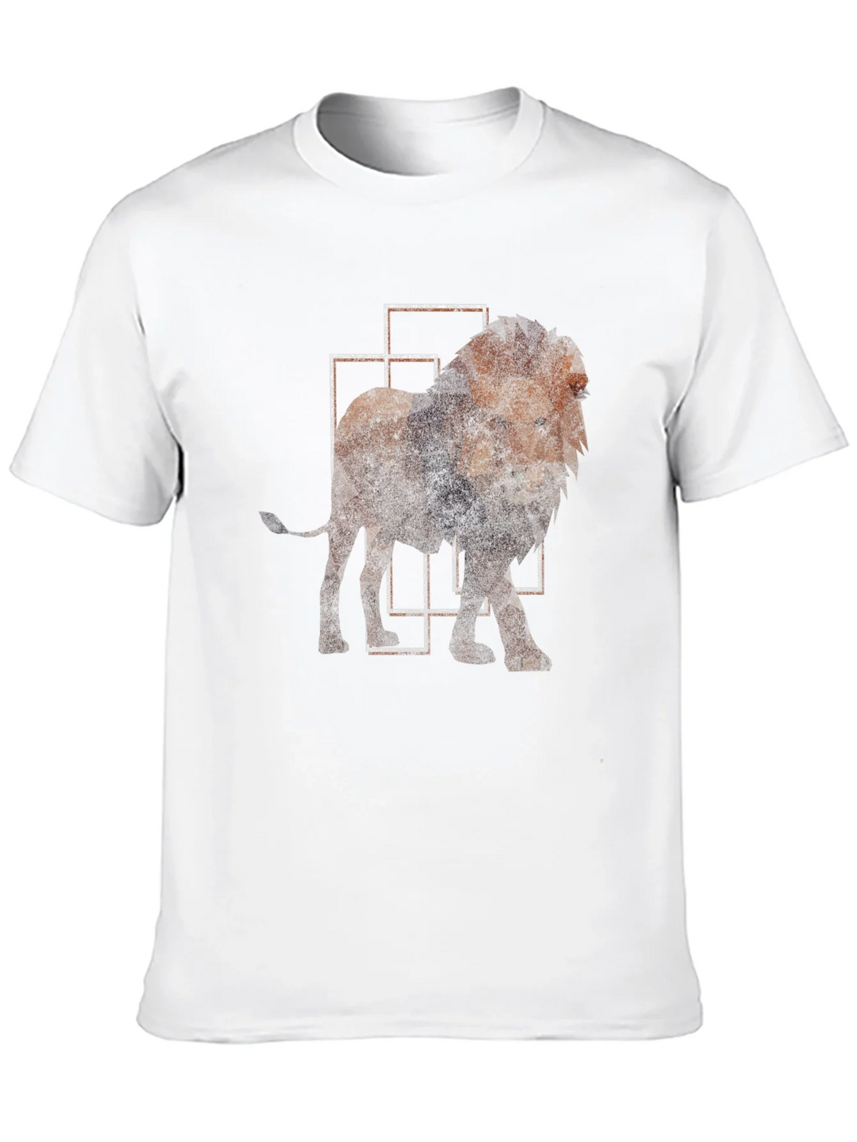 Geometric Lion Print Black T-Shirt product image 9