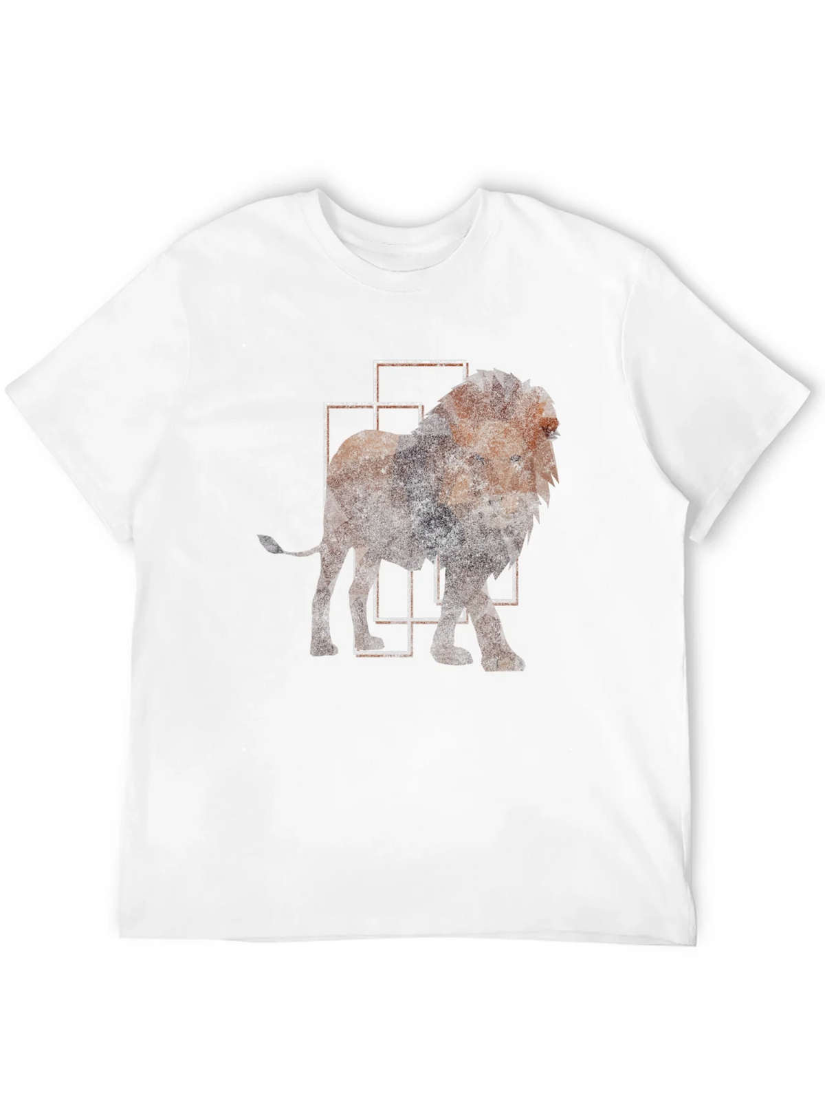 Geometric Lion Print Black T-Shirt product image 11