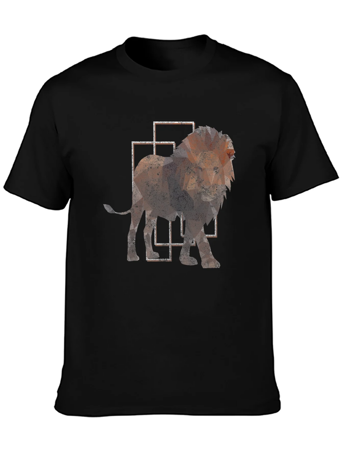 Geometric Lion Print Black T-Shirt product image 3