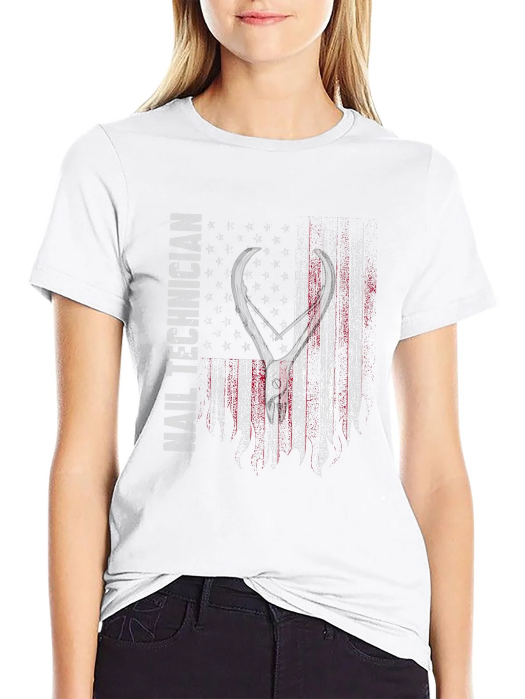 Nail Technician American Flag T-Shirt product image 8