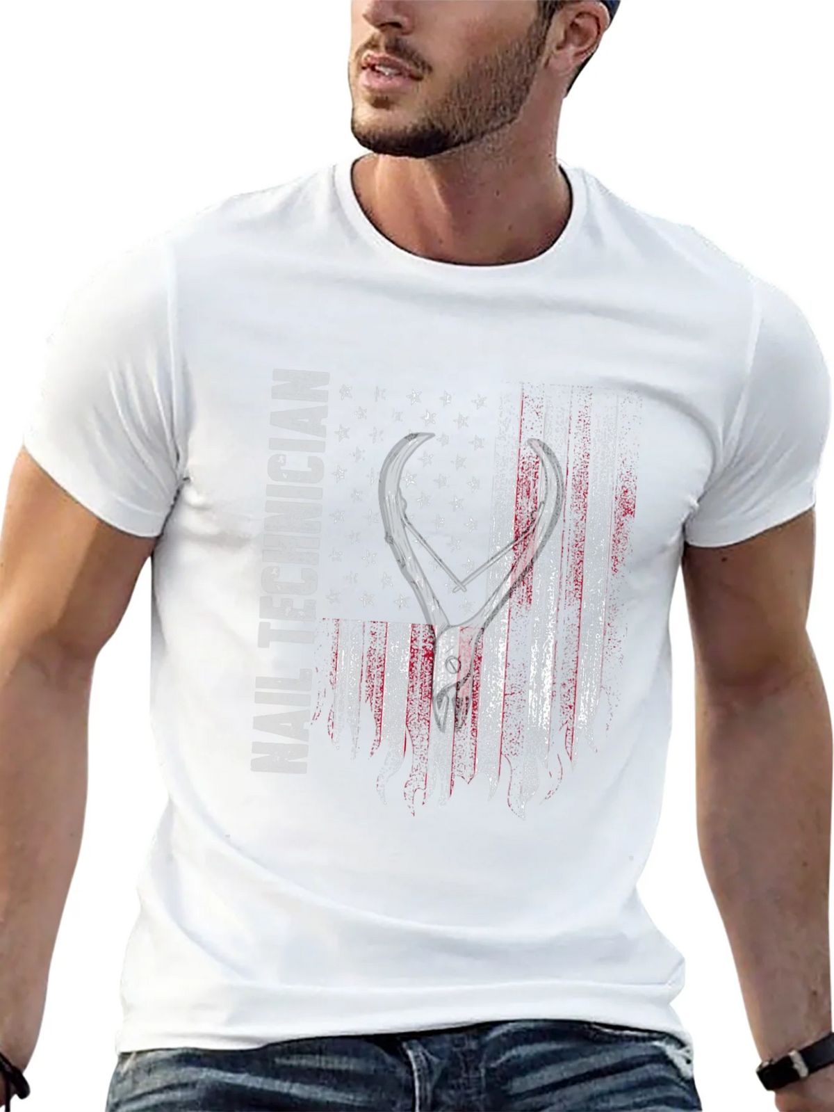 Nail Technician American Flag T-Shirt product image 12