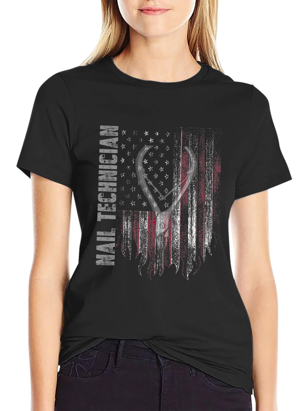 Nail Technician American Flag T-Shirt product image 2