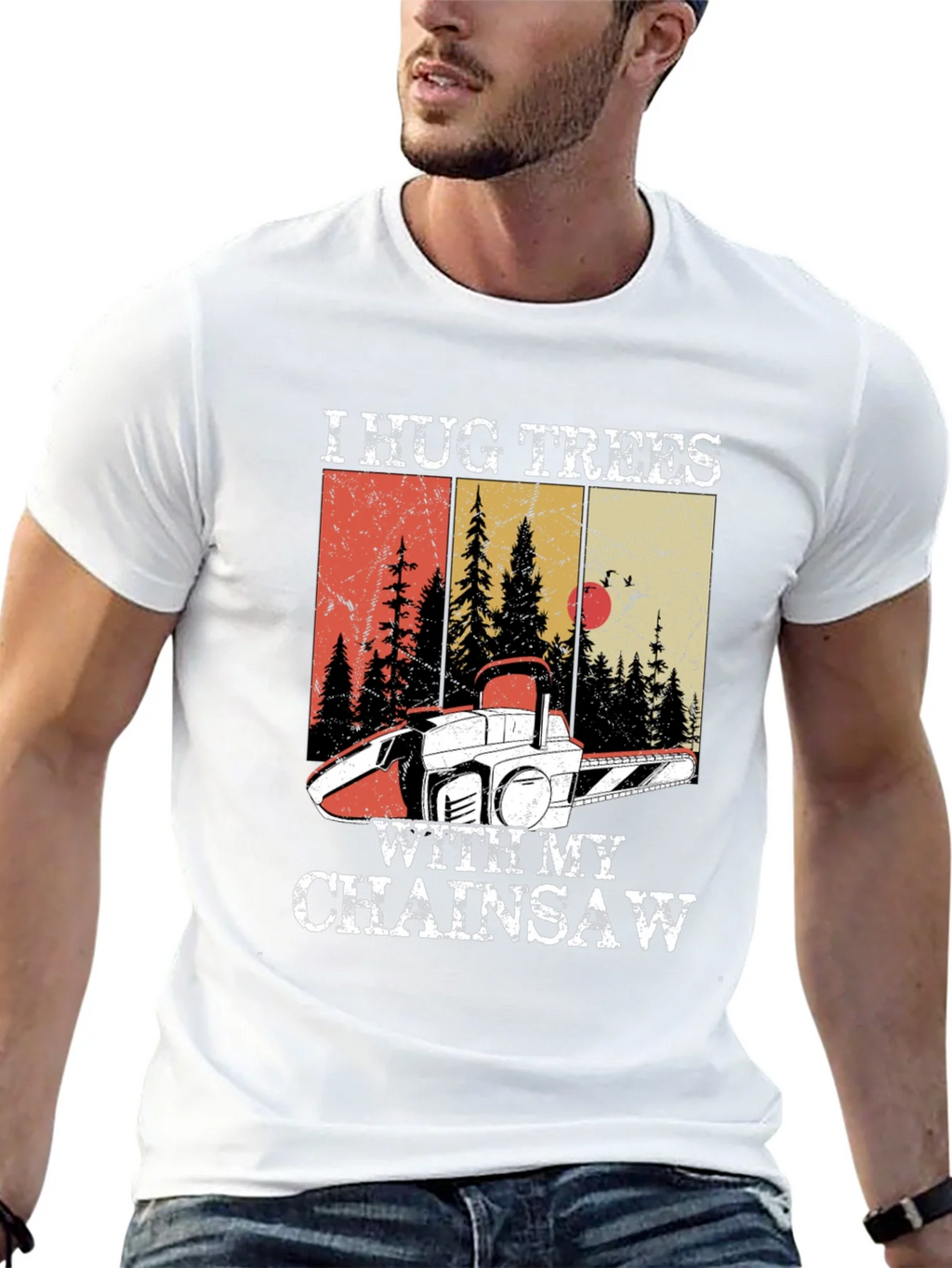 I Hug Trees with My Chainsaw Graphic Tee product image 9
