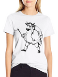 Cow Man Graphic Tee - Black Cotton Blend product image 1