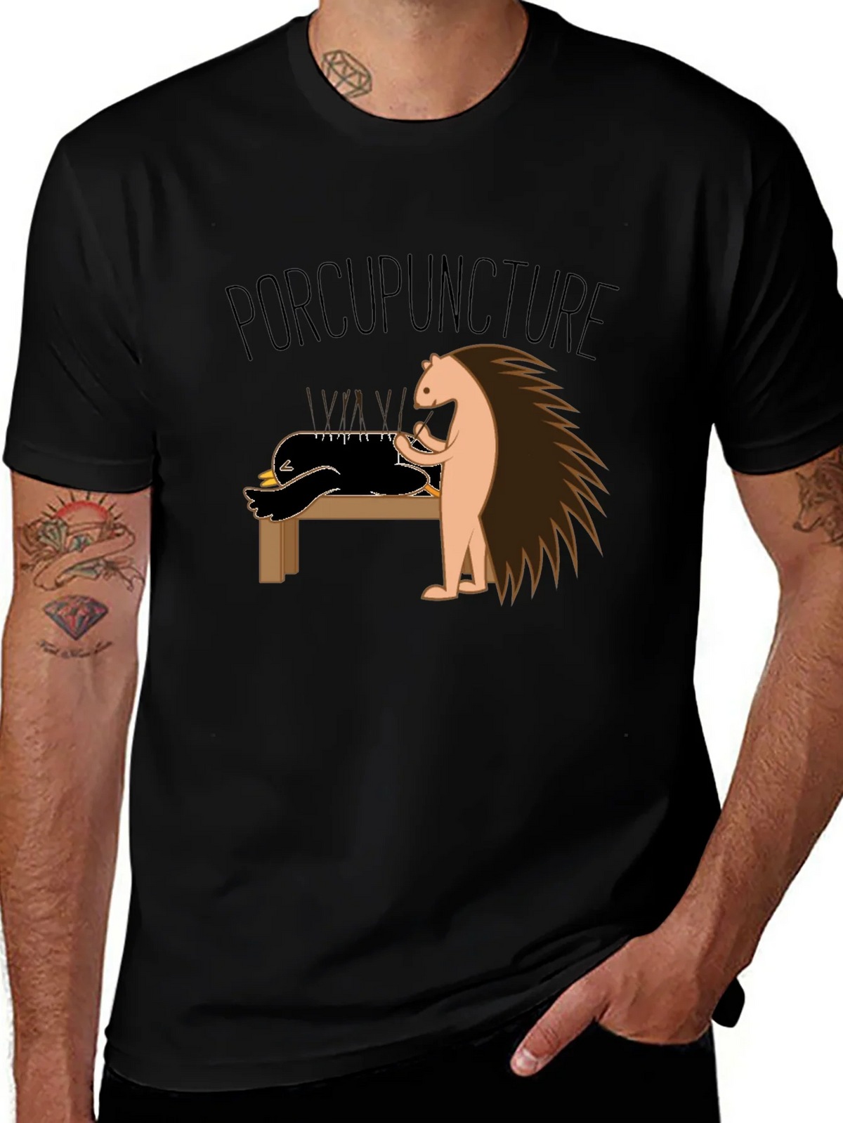 Funny Porcupuncture T-Shirt - Acupuncture Pun Tee product image 1