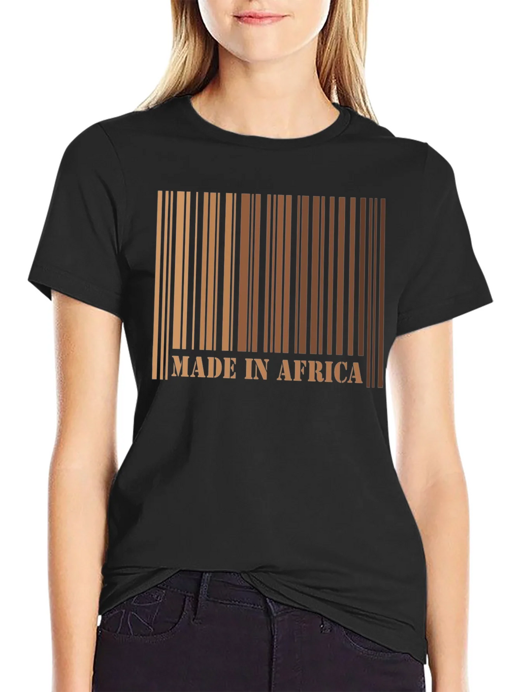 Made in Africa Barcode Graphic Tee - Black Cotton Shirt product image 2