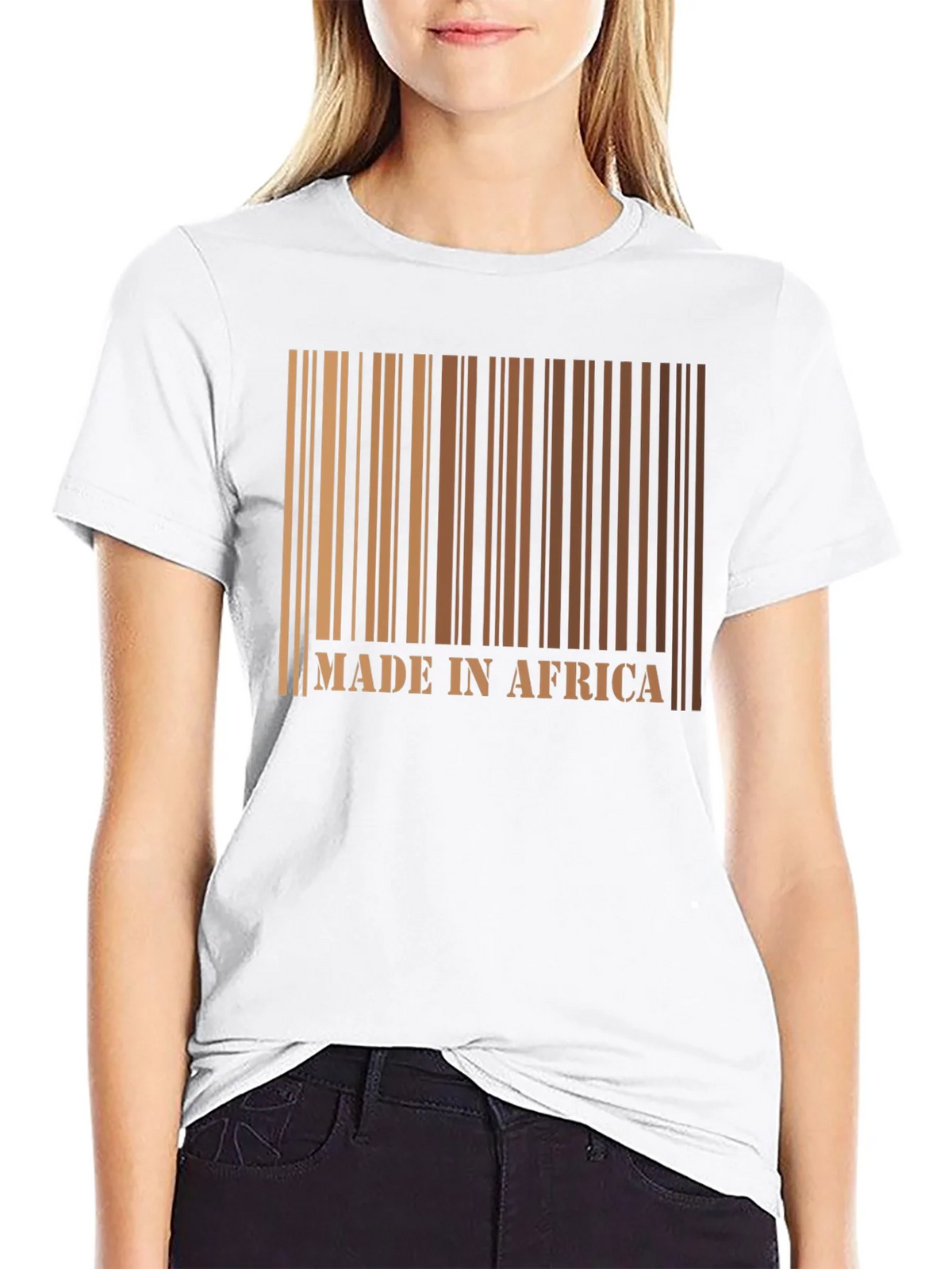 Made in Africa Barcode Graphic Tee - Black Cotton Shirt product image 5
