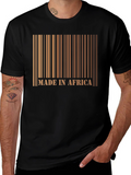 Made in Africa Barcode Graphic Tee - Black Cotton Shirt product image 1