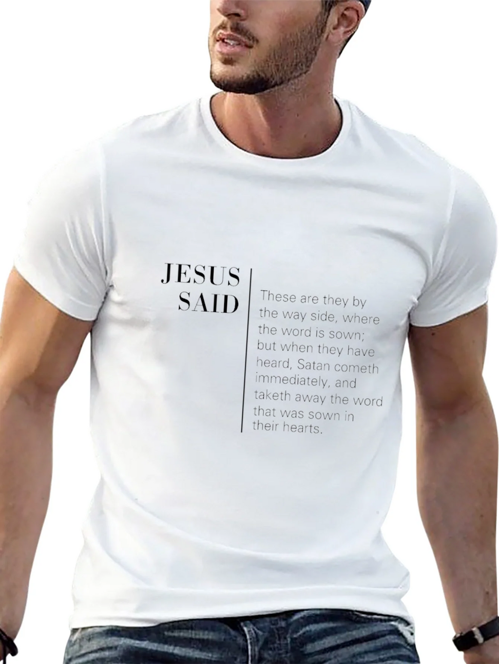 Jesus Said Black Graphic T-Shirt product image 12