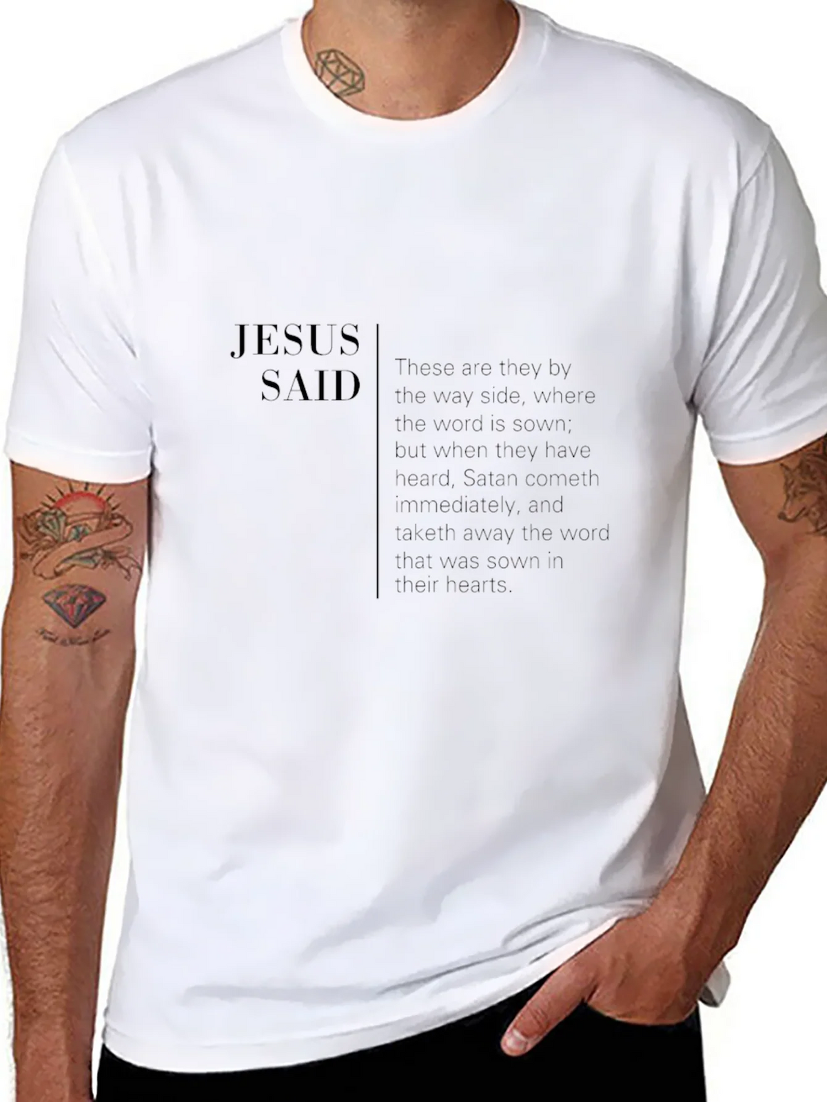 Jesus Said Black Graphic T-Shirt product image 7