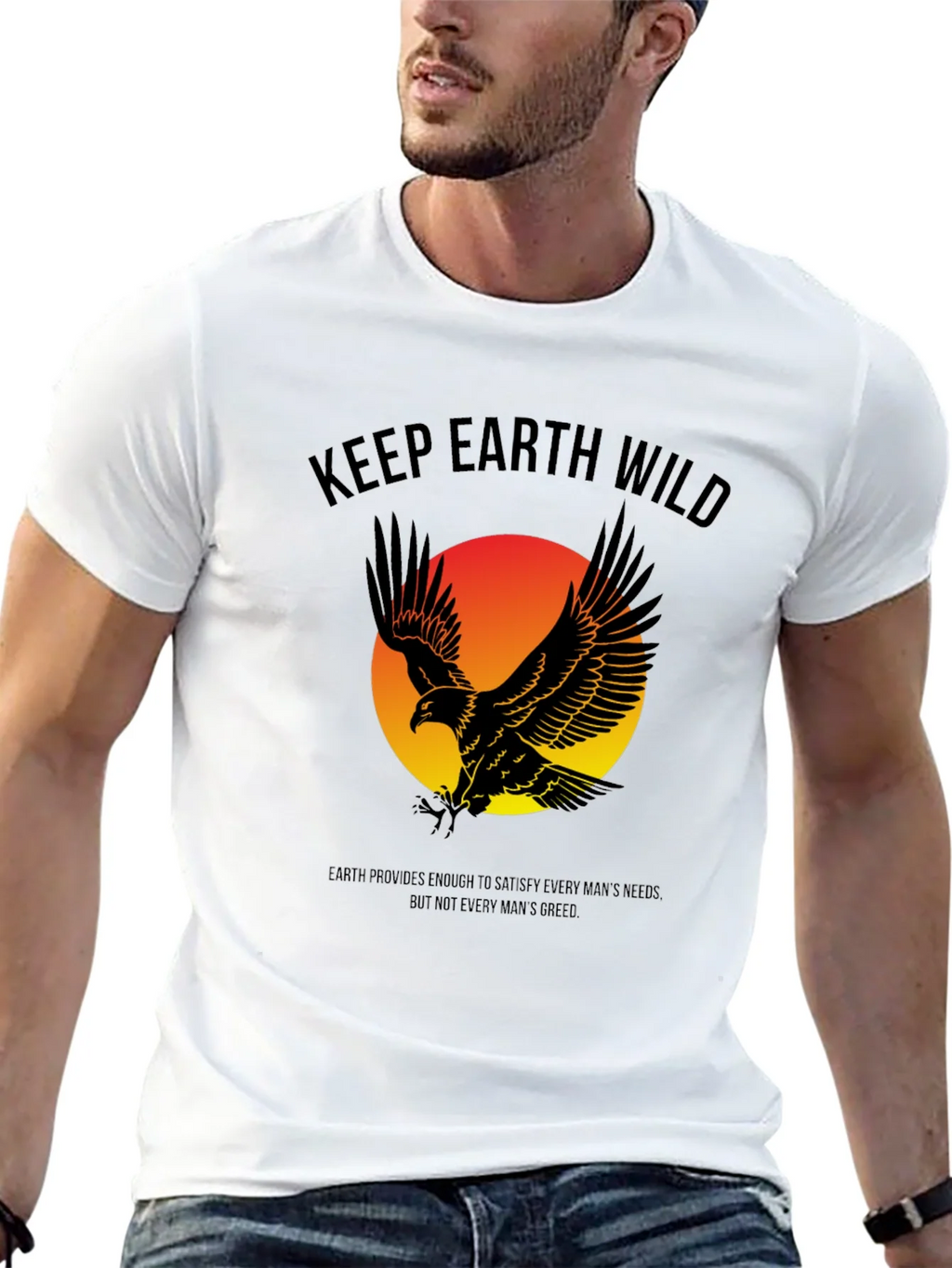 Keep Earth Wild Eagle Graphic Tee - Unisex Black T-Shirt product image 5