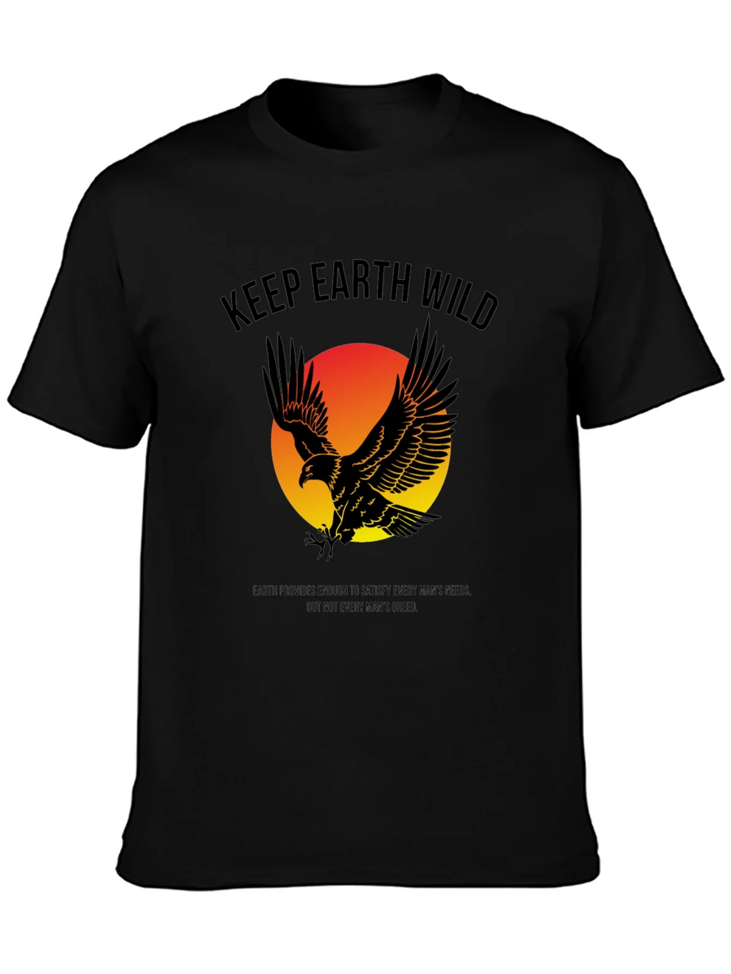 Keep Earth Wild Eagle Graphic Tee - Unisex Black T-Shirt product image 2