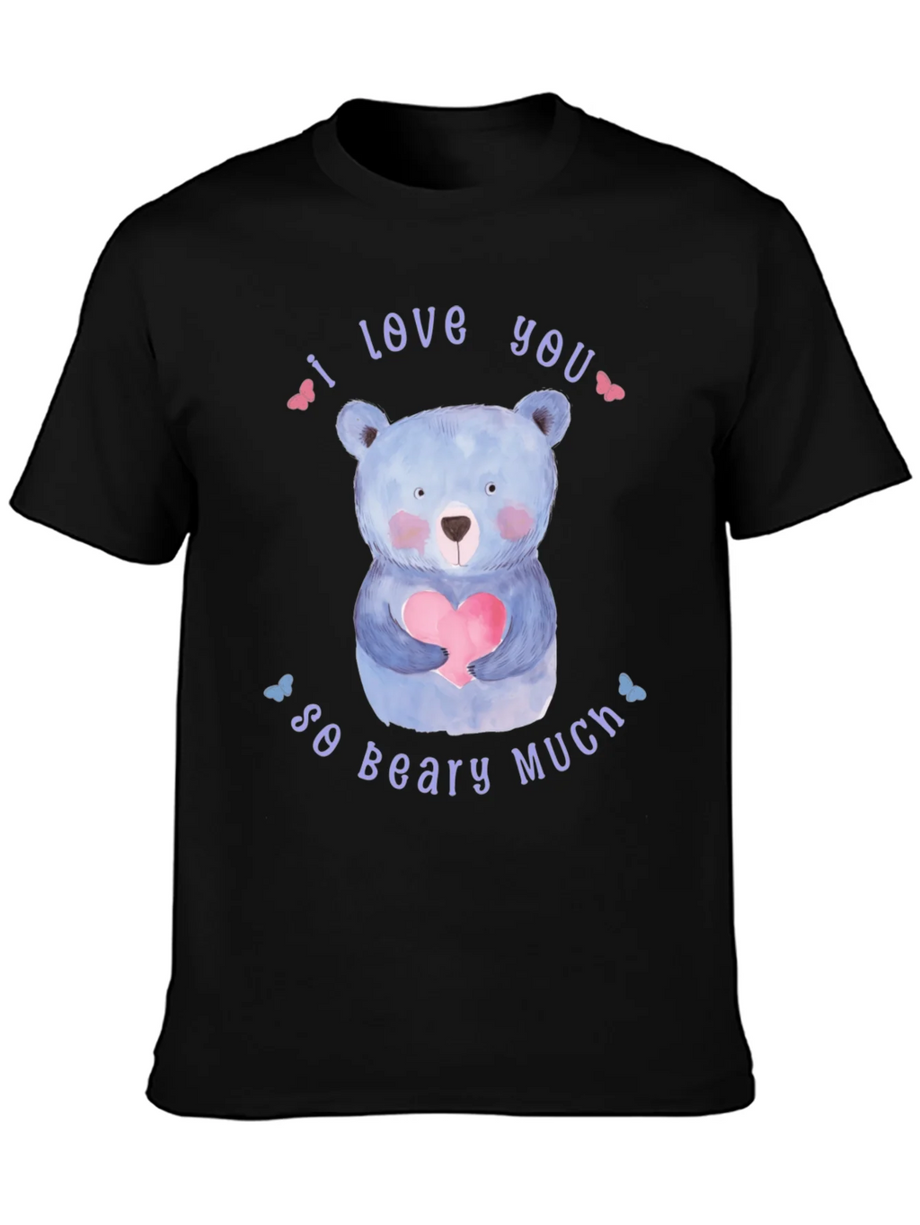 I Love You So Beary Much Black T-Shirt product image 3