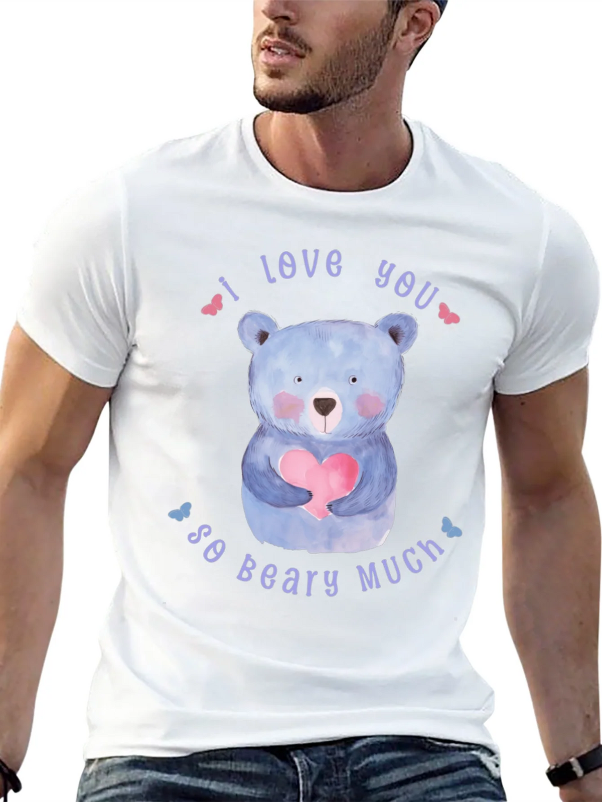 I Love You So Beary Much Black T-Shirt product image 12