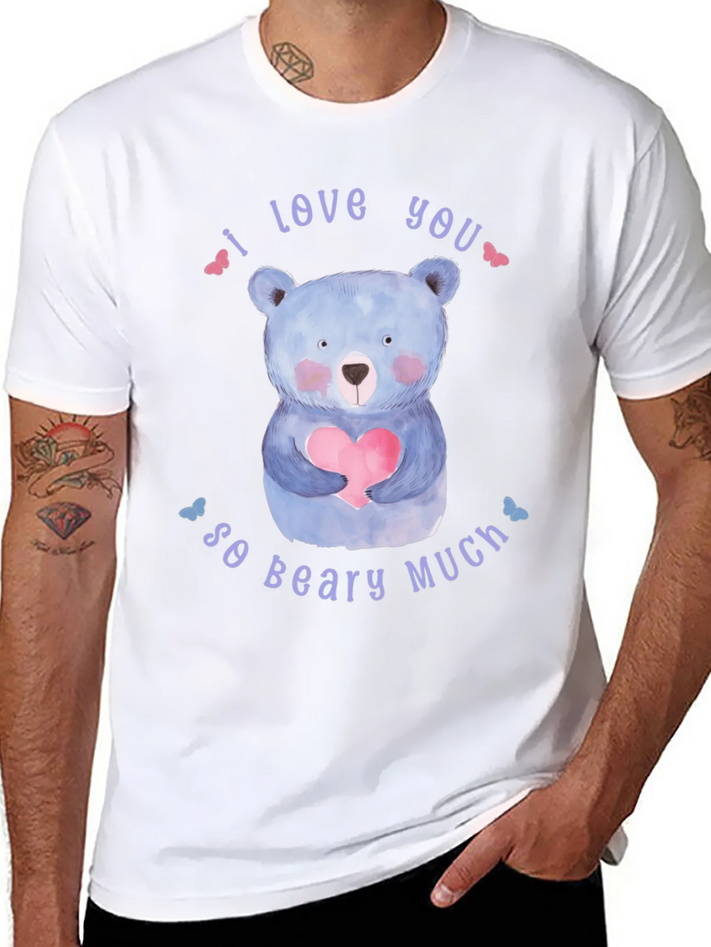 I Love You So Beary Much Black T-Shirt product image 7