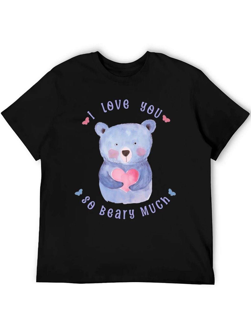 I Love You So Beary Much Black T-Shirt product image 5