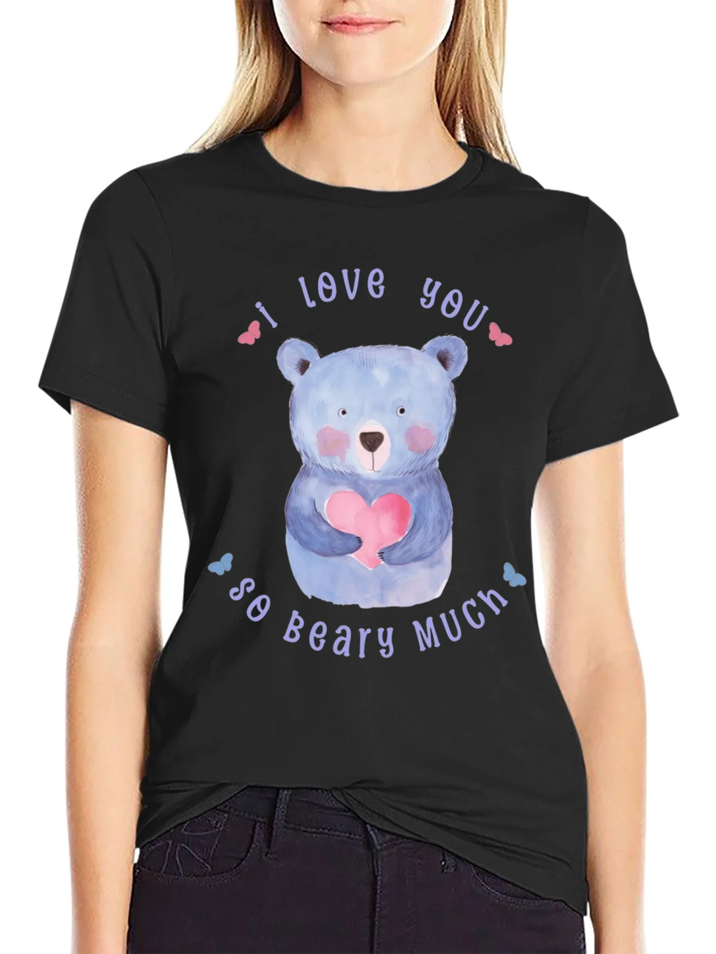 I Love You So Beary Much Black T-Shirt product image 2
