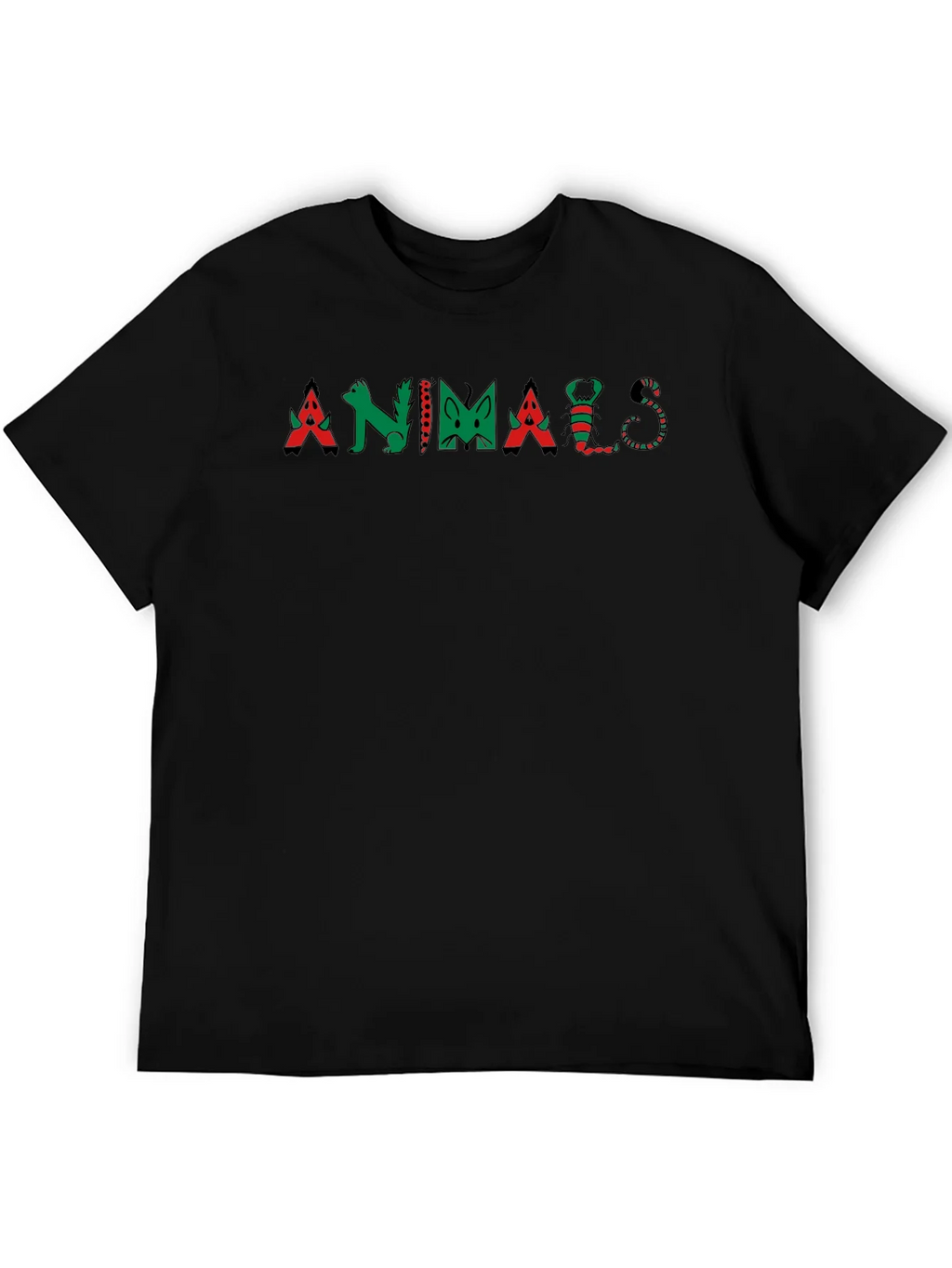 Animals Graphic Tee - Black Cotton T-Shirt product image 5