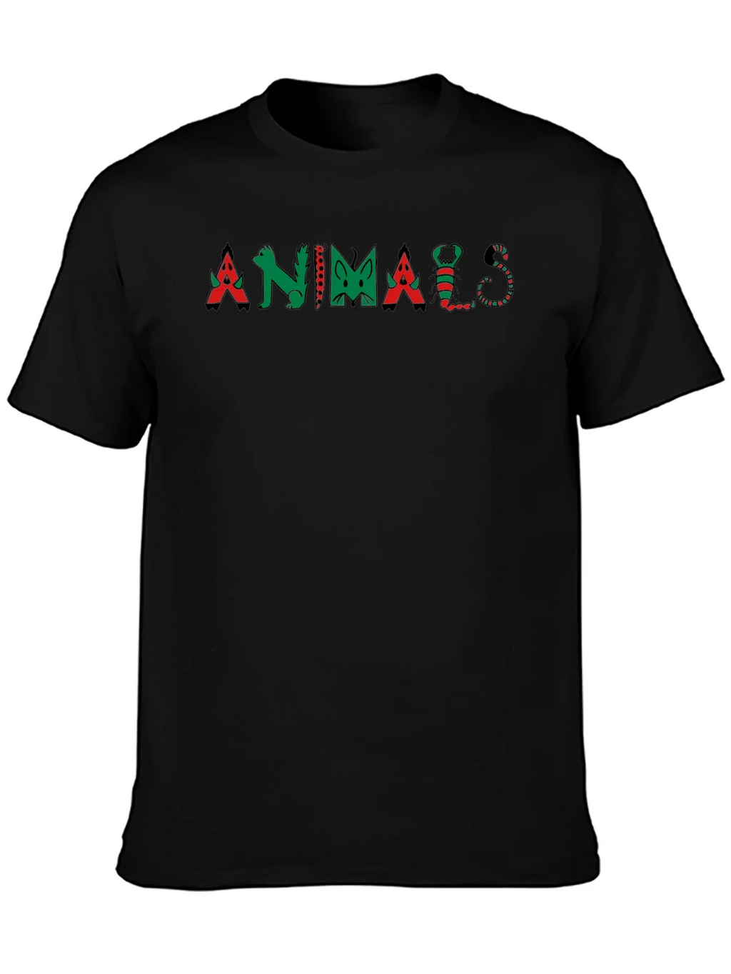 Animals Graphic Tee - Black Cotton T-Shirt product image 3