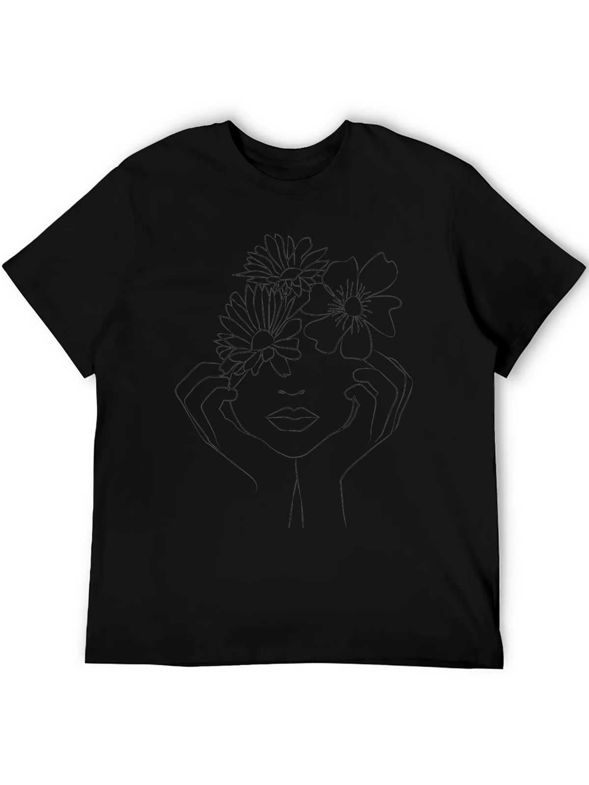 Floral Face Line Art Graphic T-Shirt product image 5