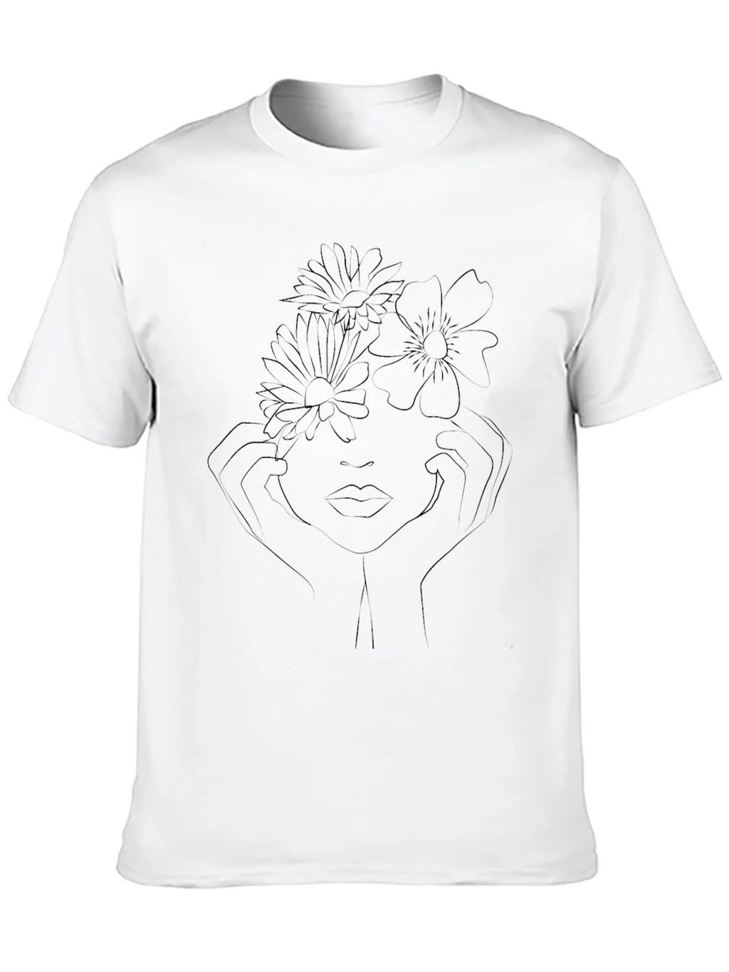 Floral Face Line Art Graphic T-Shirt product image 9