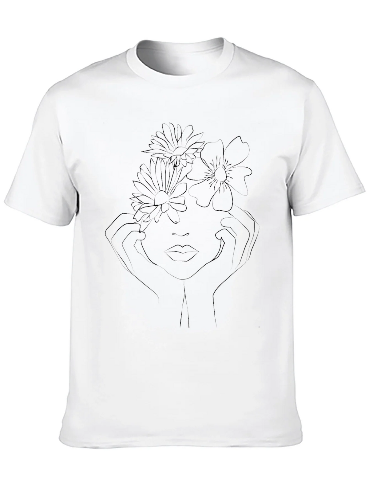 Floral Face Line Art Graphic T-Shirt product image 9