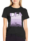 UFA Skyline Graphic T-Shirt - Black Cotton Tee product image 1