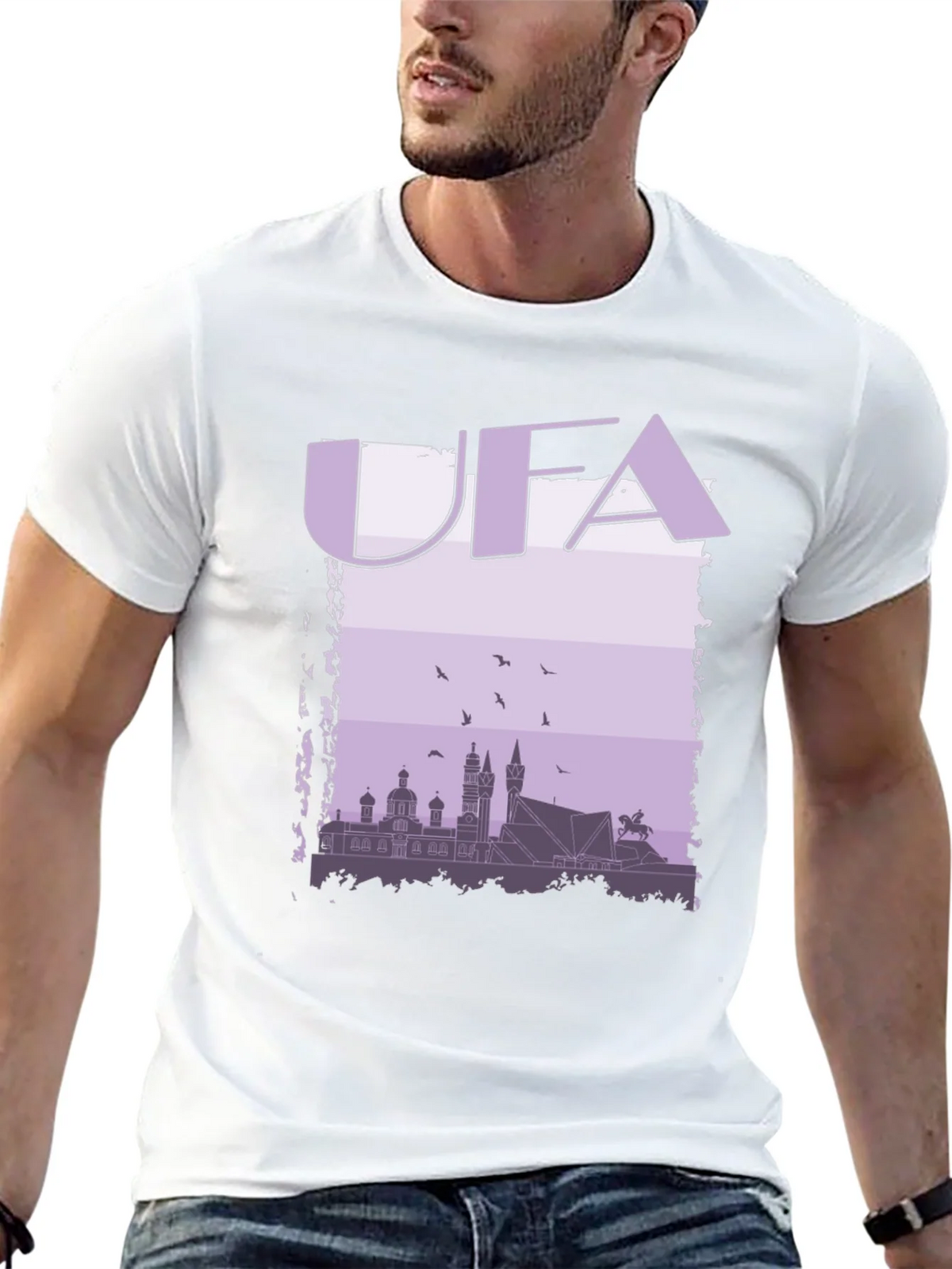 UFA Skyline Graphic T-Shirt - Black Cotton Tee product image 6
