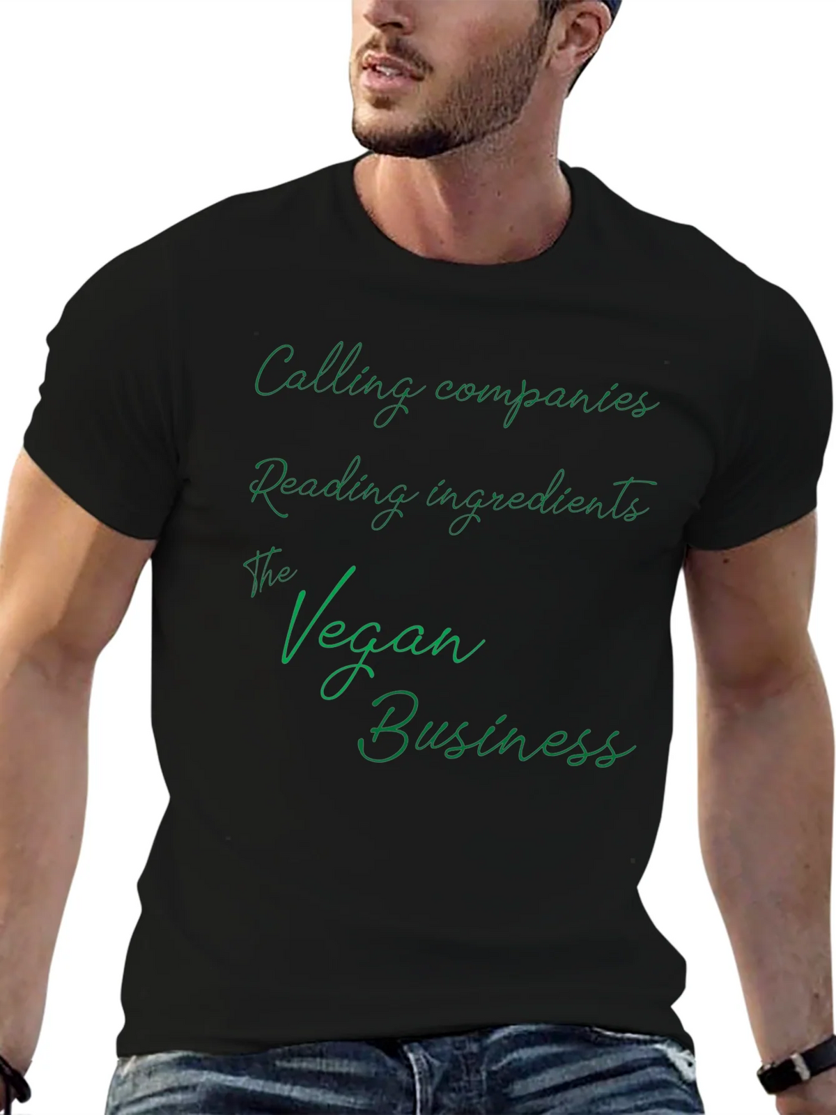 Vegan Business T-Shirt - Calling Companies Reading product image 5