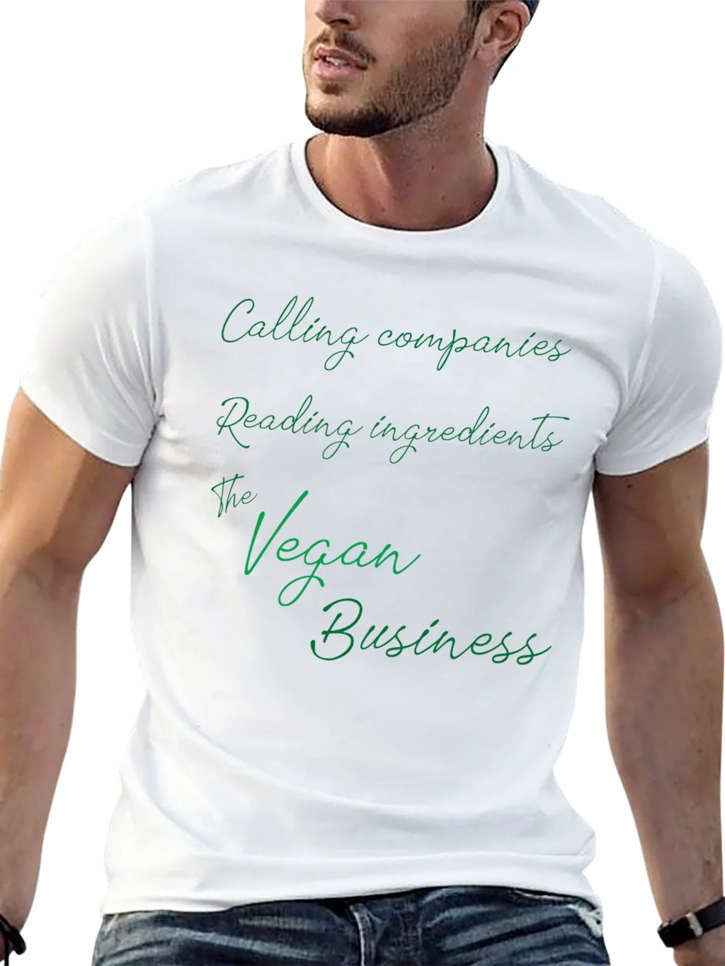 Vegan Business T-Shirt - Calling Companies Reading product image 8