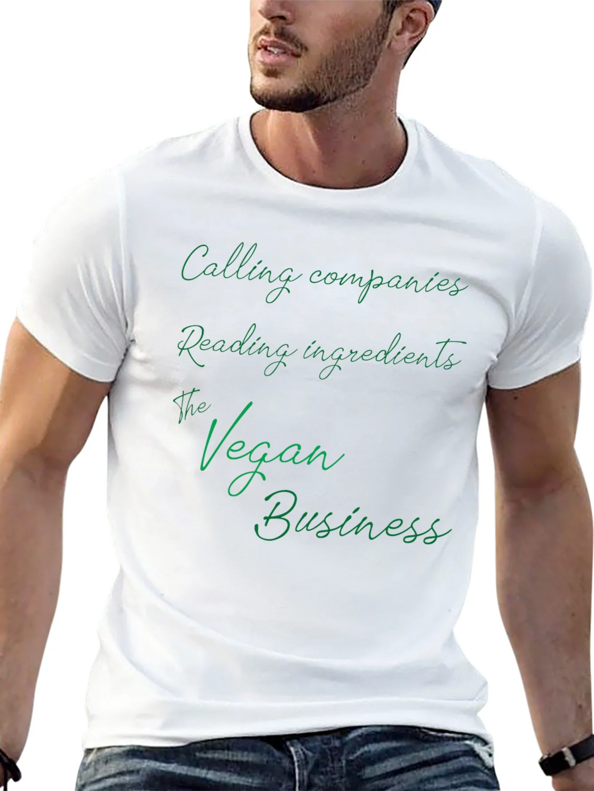 Vegan Business T-Shirt - Calling Companies Reading product image 8