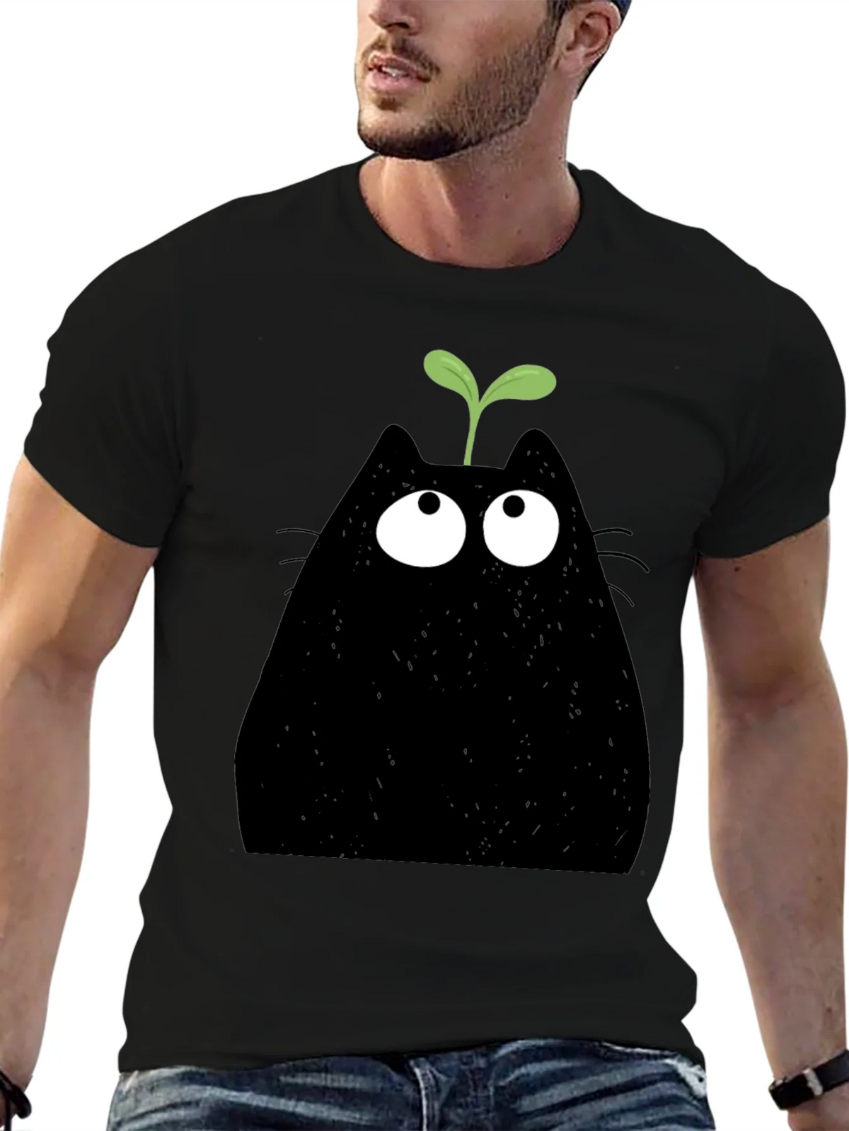 Funny Cat Sprout Graphic T-Shirt product image 5