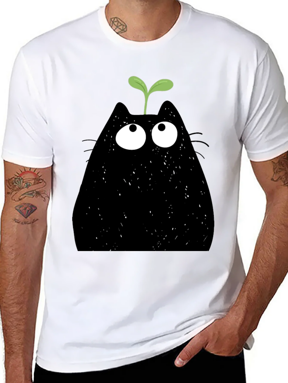 Funny Cat Sprout Graphic T-Shirt product image 6