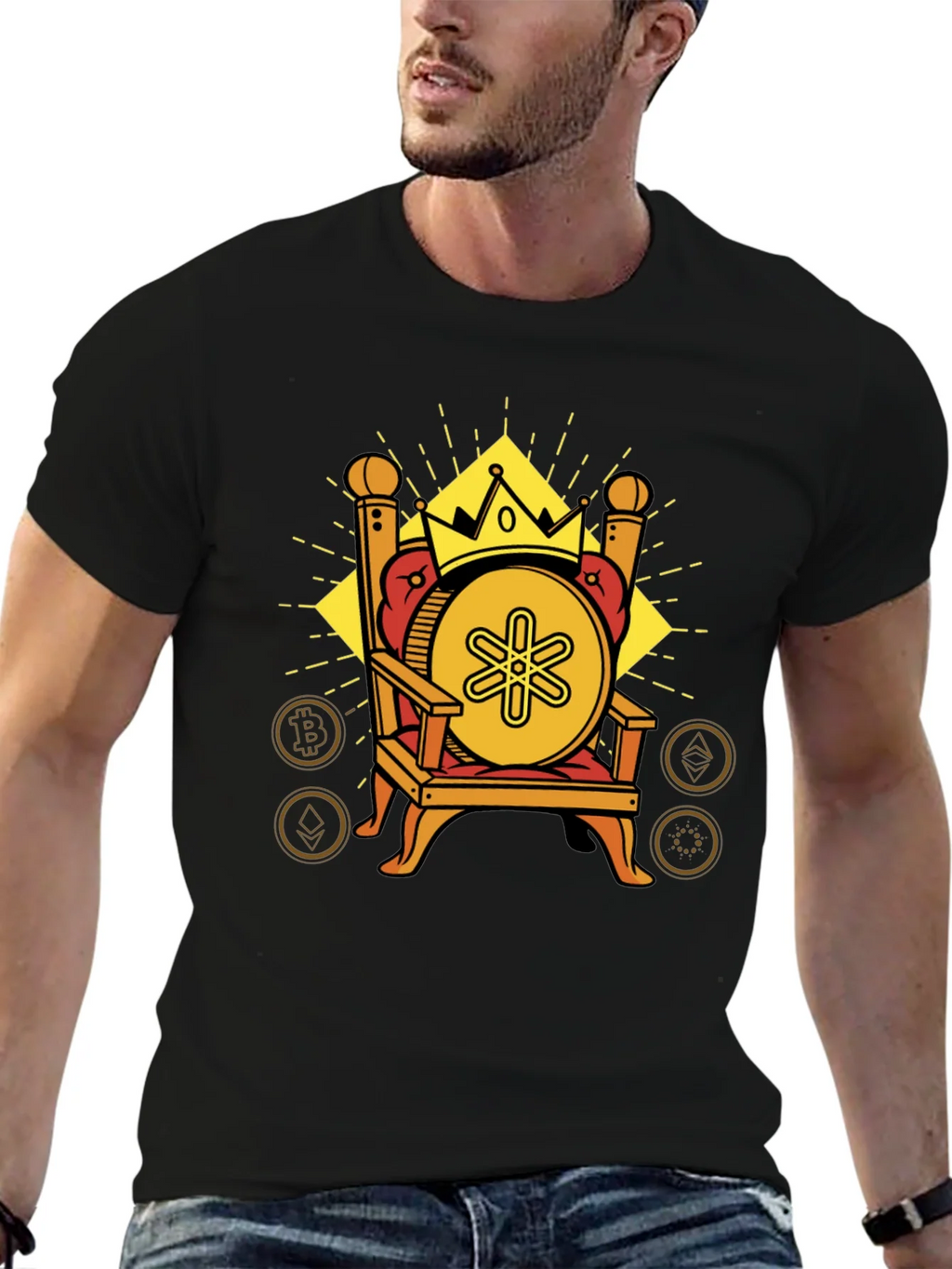 Crypto King Black T-Shirt product image 6