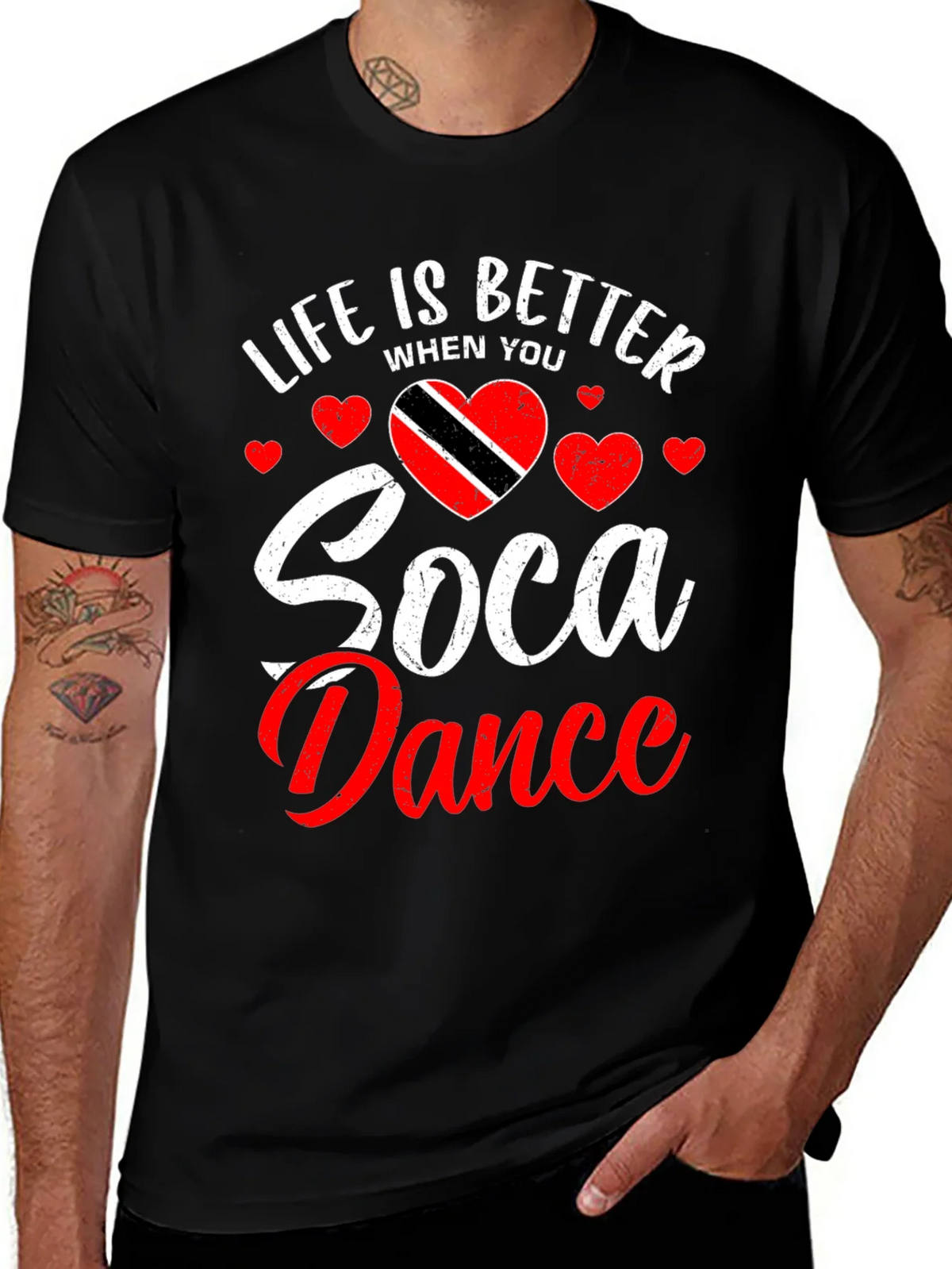 Life is Better Soca Dance Black T-Shirt product image 1