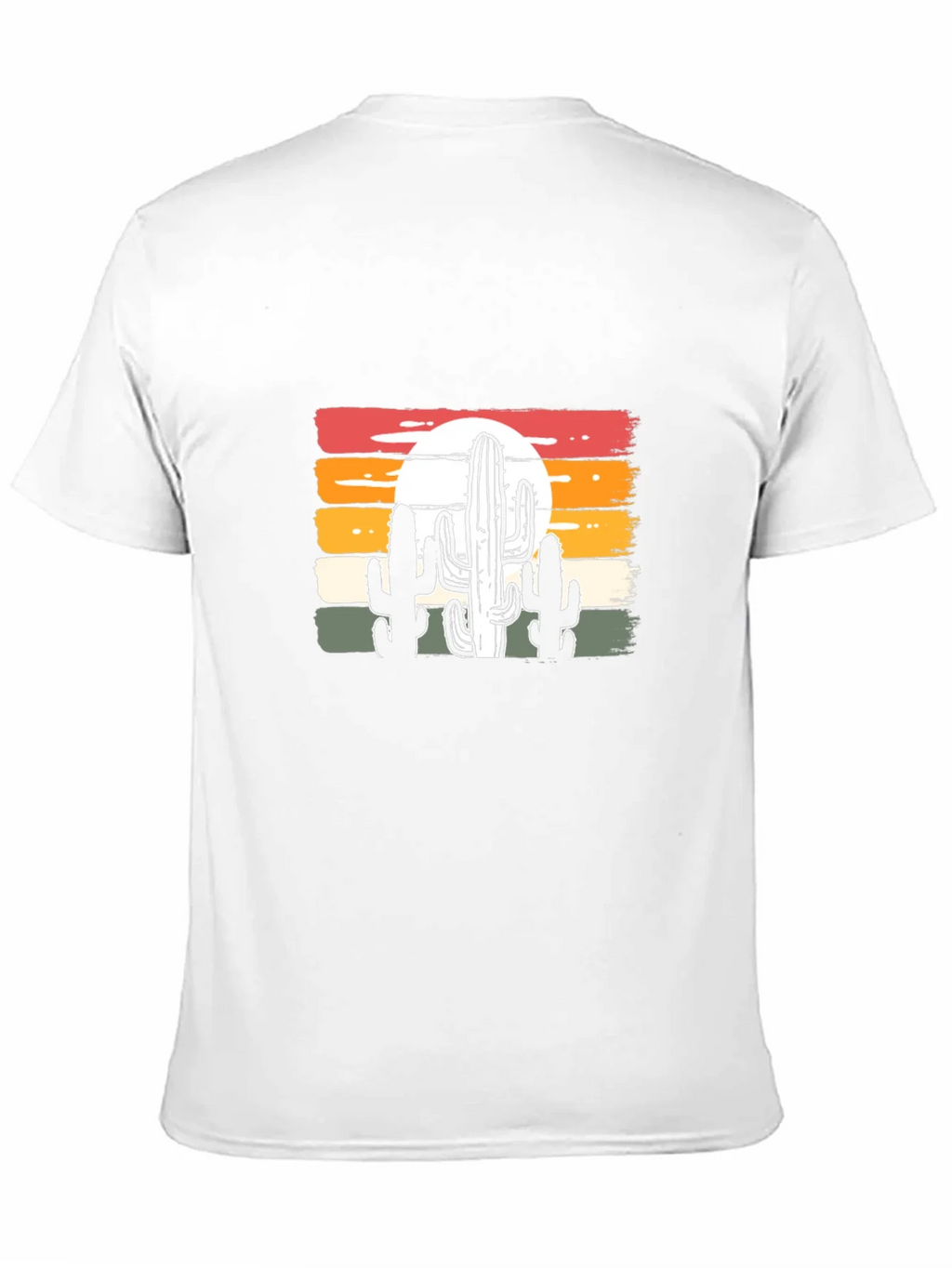 Retro Sunset Cactus Graphic Tee - Black Cotton Blend product image 10