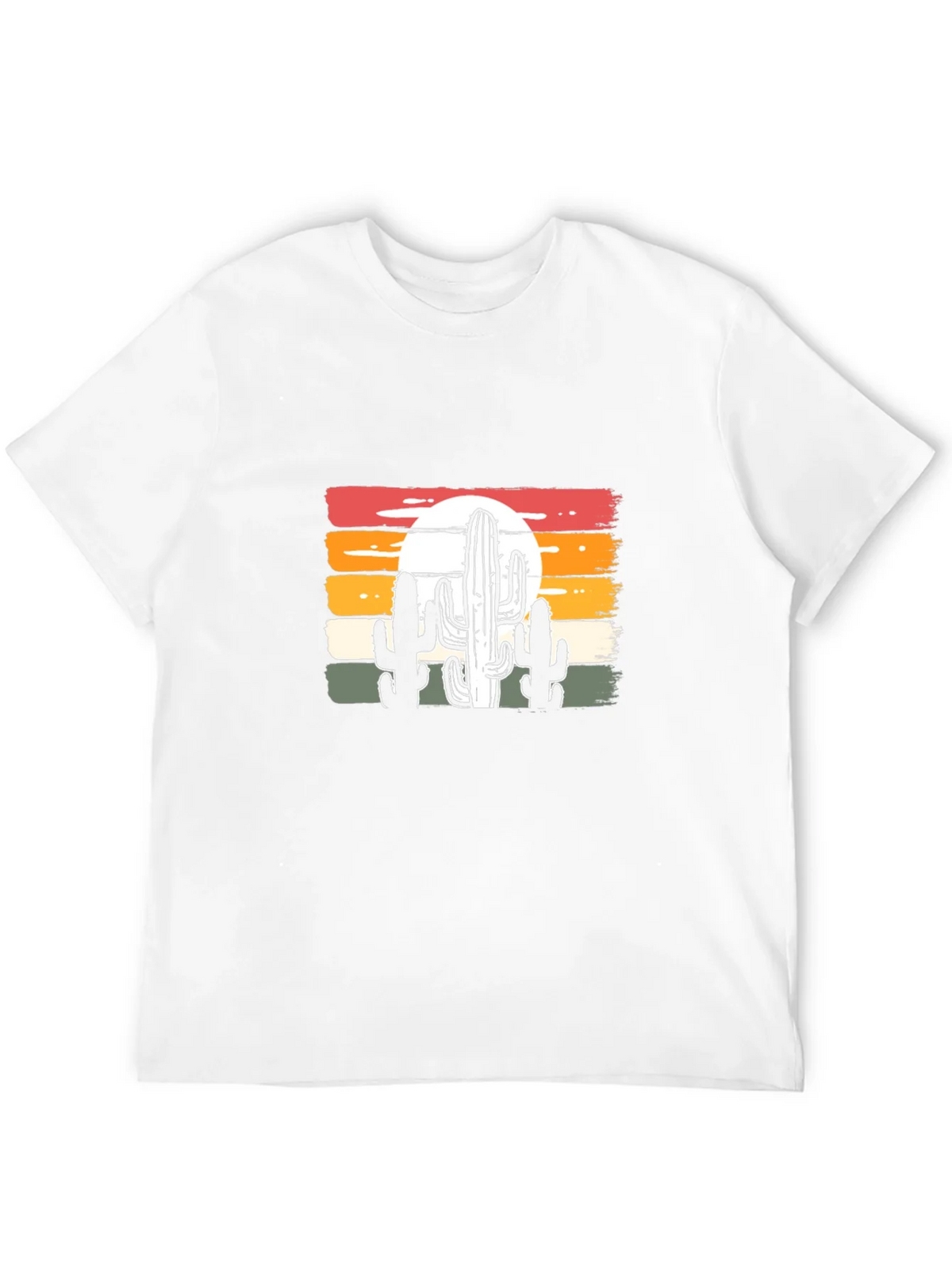 Retro Sunset Cactus Graphic Tee - Black Cotton Blend product image 11