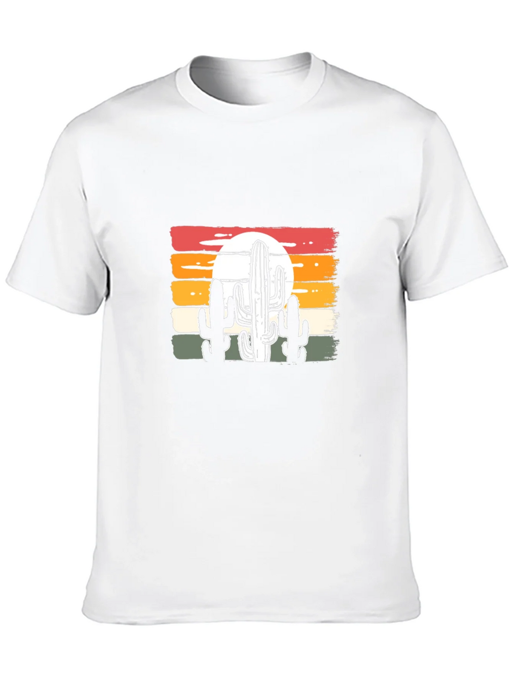 Retro Sunset Cactus Graphic Tee - Black Cotton Blend product image 9