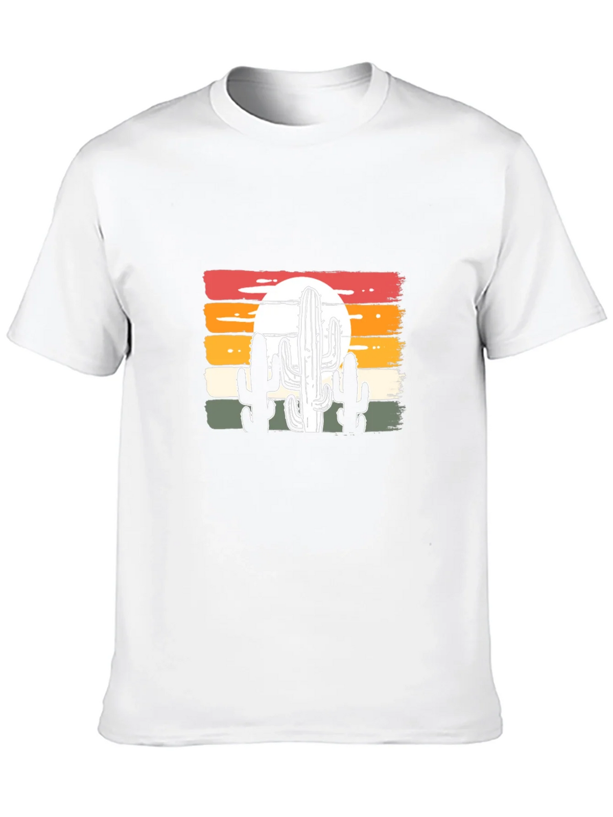 Retro Sunset Cactus Graphic Tee - Black Cotton Blend product image 9