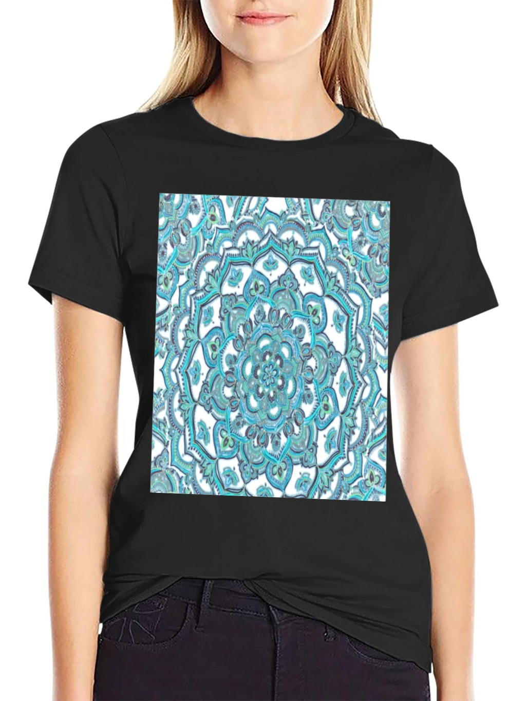Mandala Graphic Tee - Soft Black Cotton T-Shirt product image 2
