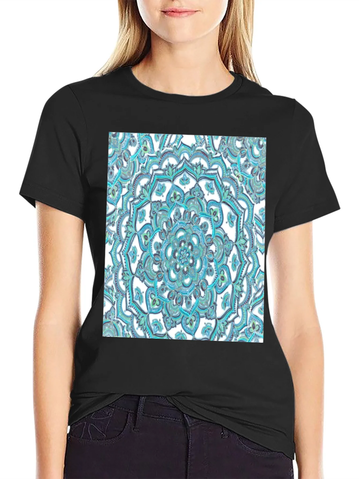 Mandala Graphic Tee - Soft Black Cotton T-Shirt product image 2