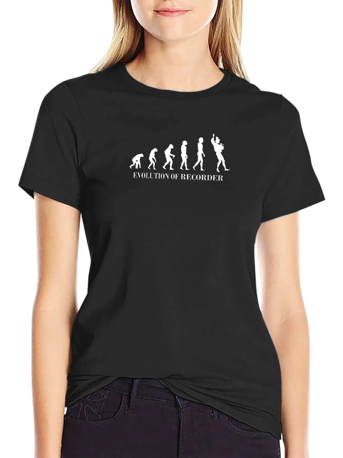 Evolution of Recorder Black Graphic Tee product image 2