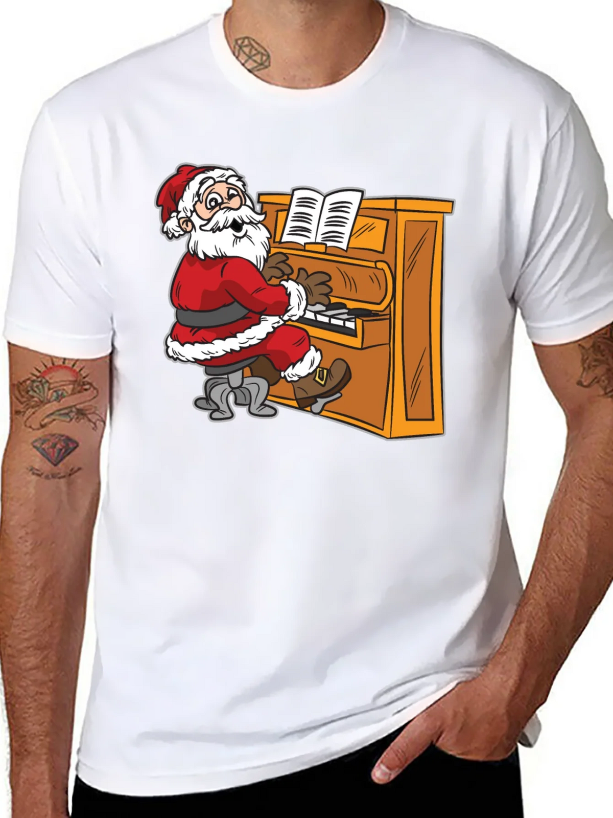 Santa Playing Piano Graphic Tee product image 7