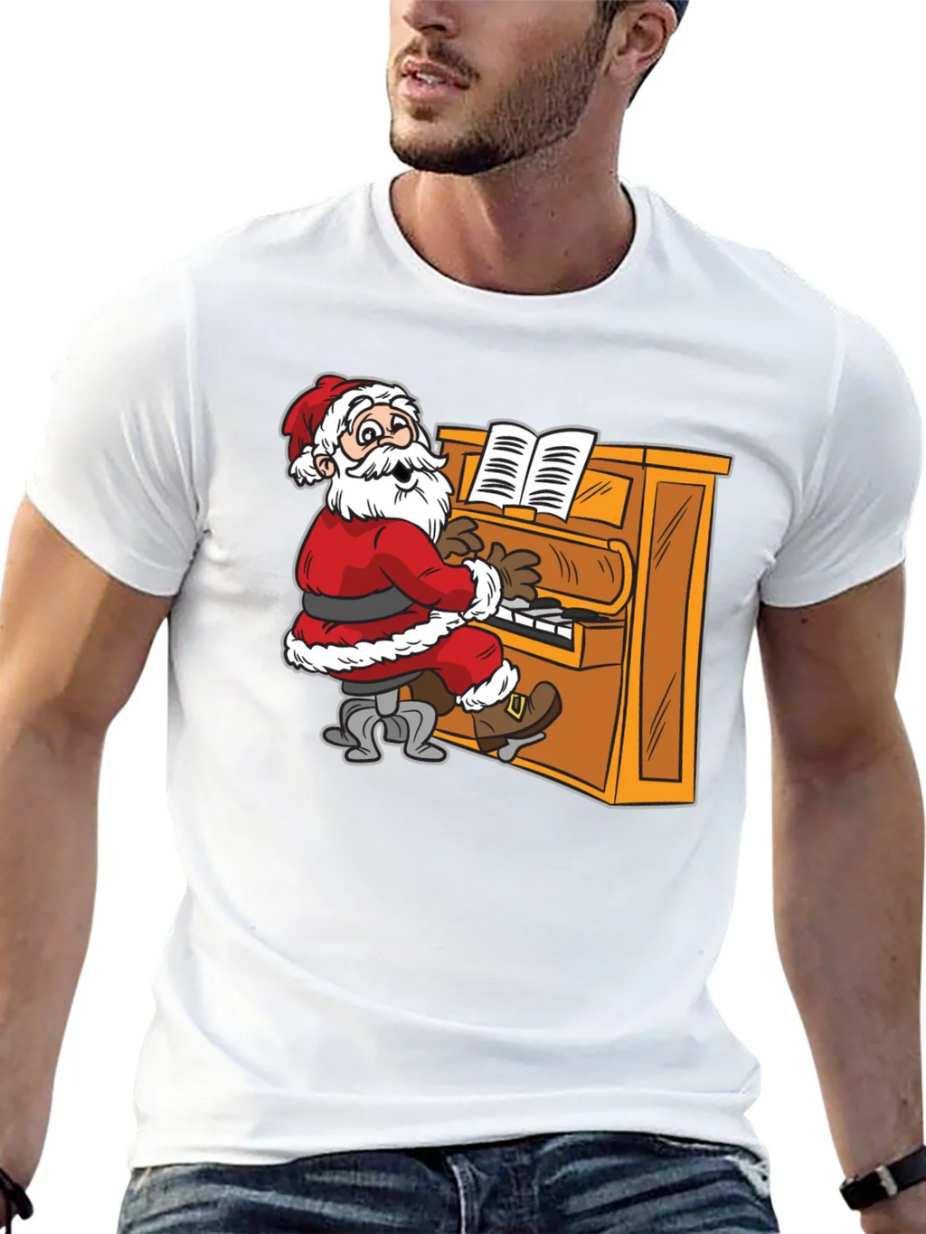 Santa Playing Piano Graphic Tee product image 12