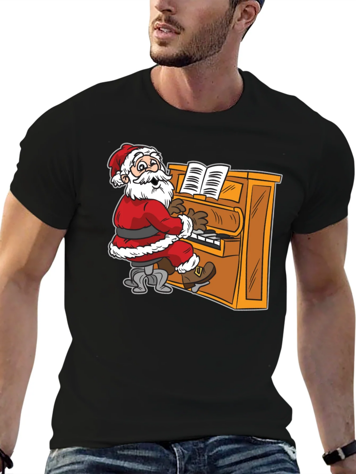 Santa Playing Piano Graphic Tee product image 6