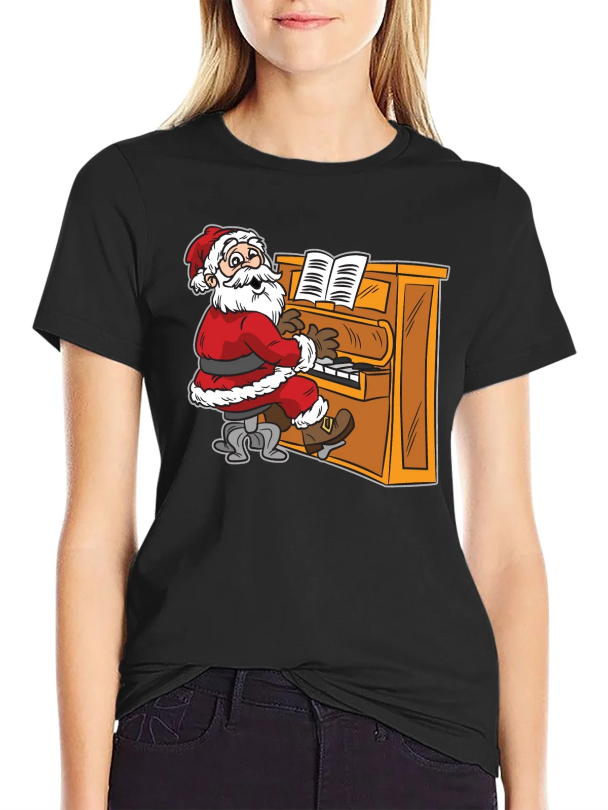 Santa Playing Piano Graphic Tee product image 2