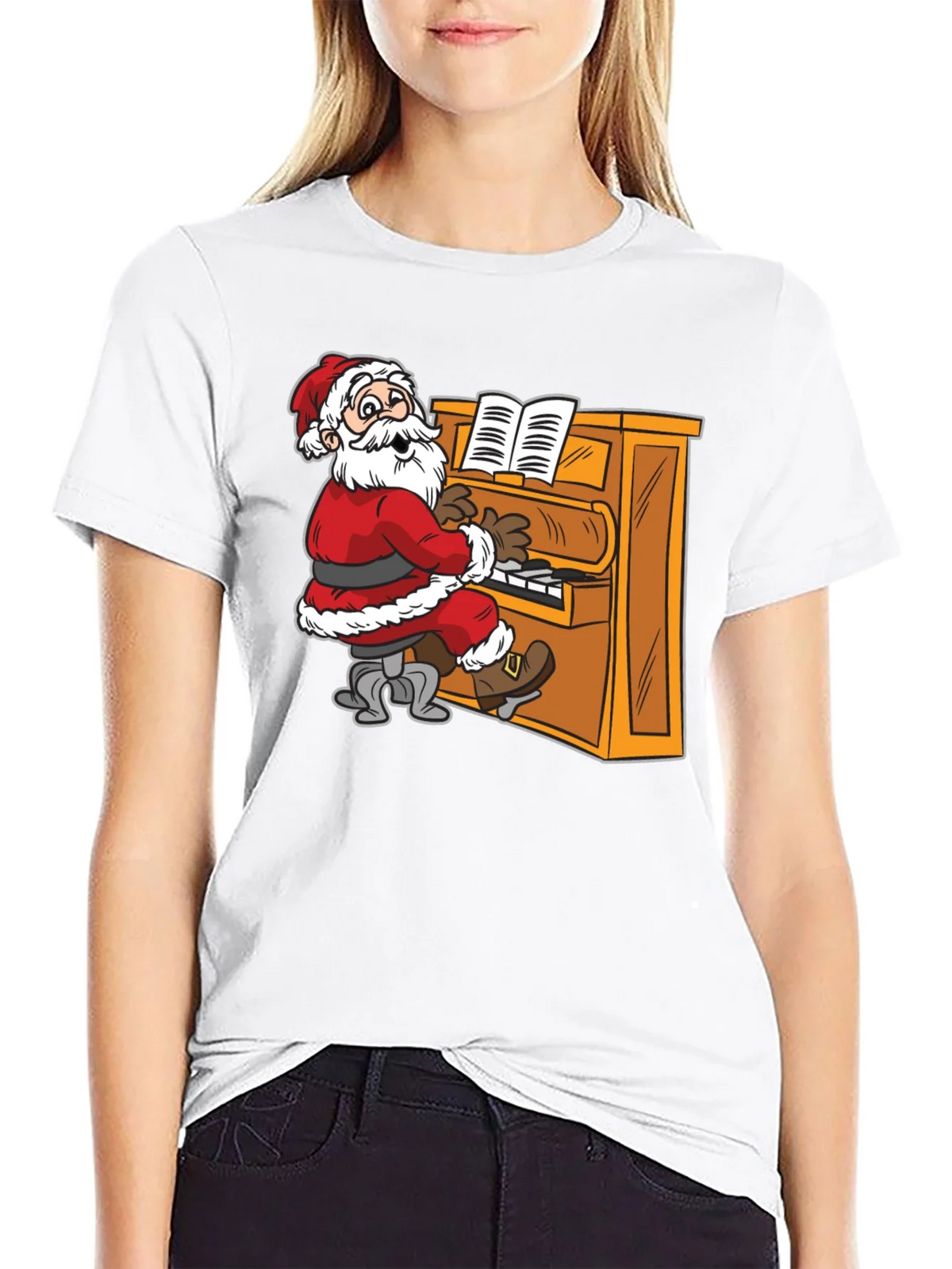 Santa Playing Piano Graphic Tee product image 8