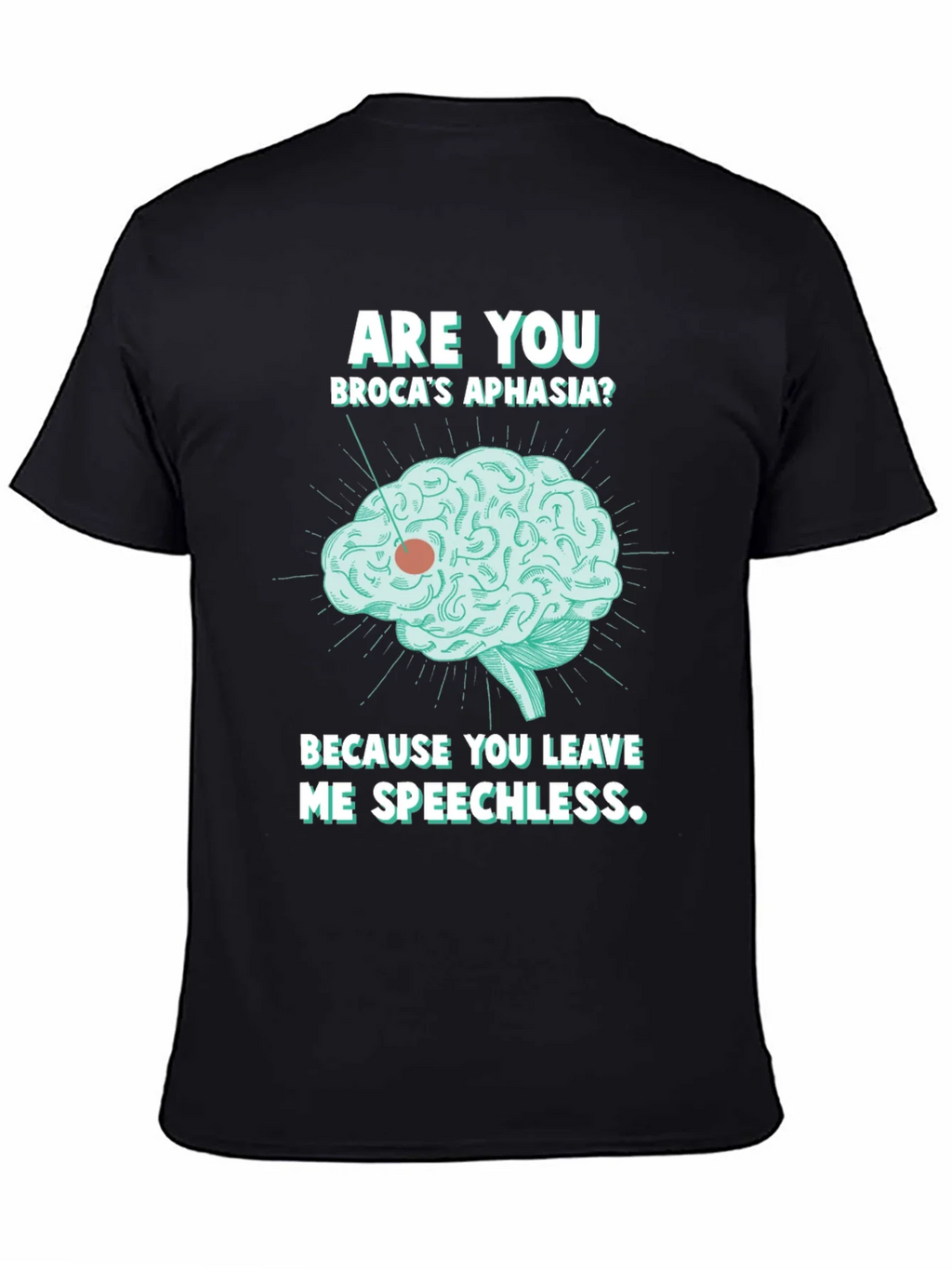 Speechless Brocas Aphasia Brain Graphic T-Shirt product image 4