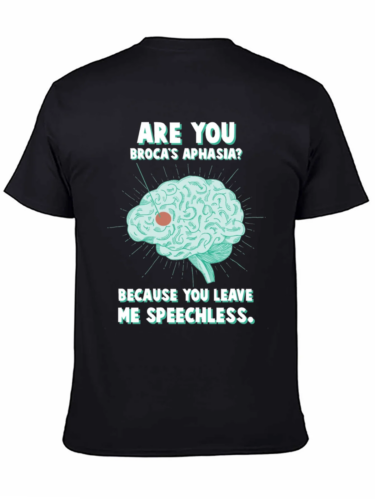 Speechless Brocas Aphasia Brain Graphic T-Shirt product image 4