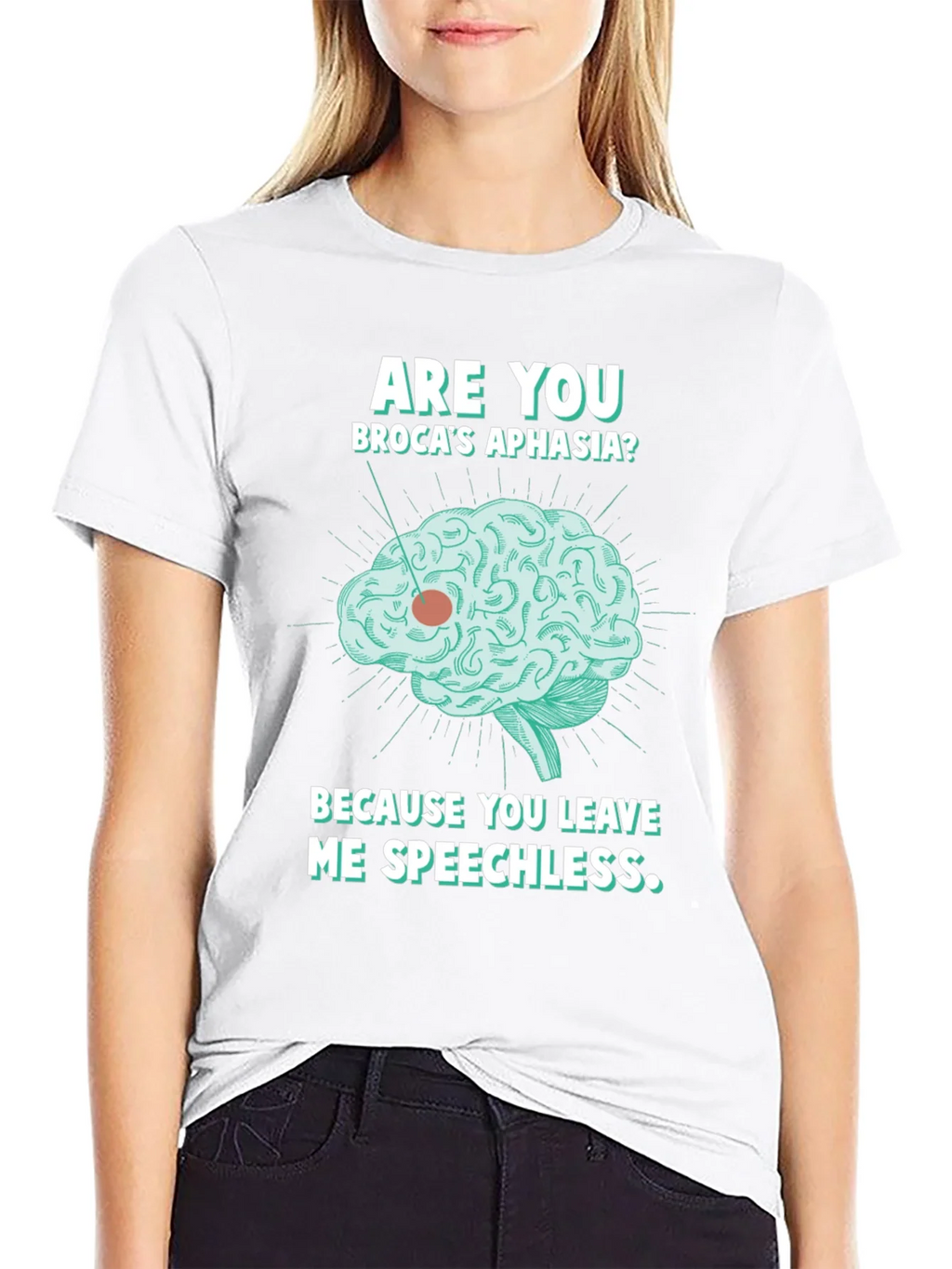 Speechless Brocas Aphasia Brain Graphic T-Shirt product image 8